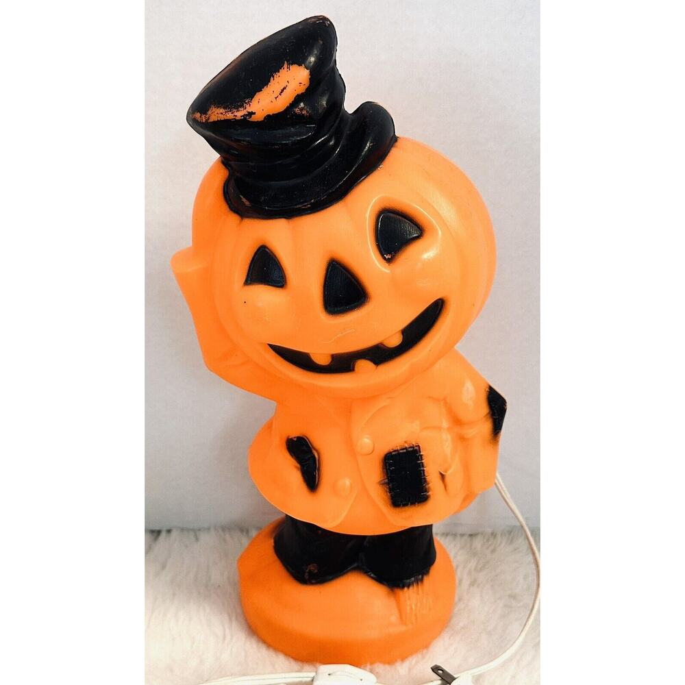 Vintage Halloween Empire Pumpkin Man Blowmold-14"-USA